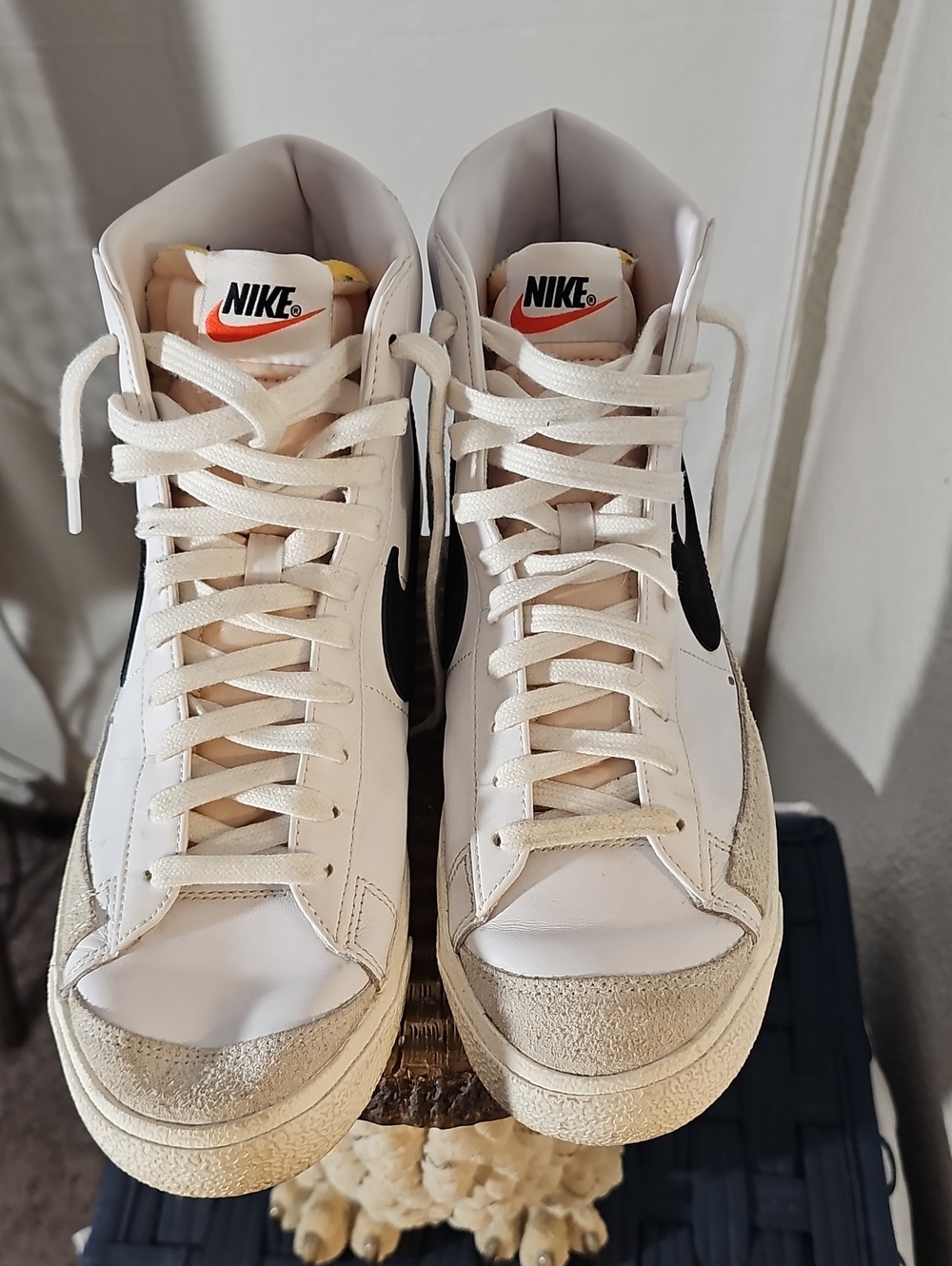 Nike Men’s White Black Cream High-Top Sneakers